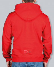 Felpa Cappuccio SKYLINE Red&White