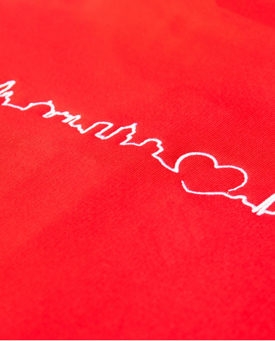 Felpa Cappuccio SKYLINE Red&White