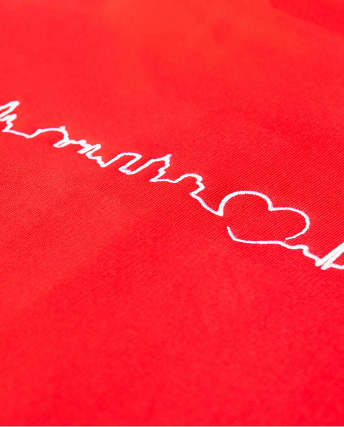 Felpa Cappuccio SKYLINE Red&White