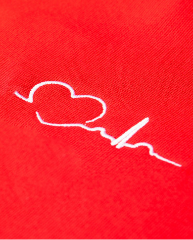 Felpa Cappuccio SKYLINE Red&White