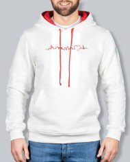 Felpa Cappuccio SKYLINE Red&White