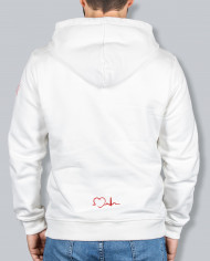 Felpa Cappuccio SKYLINE White&Red